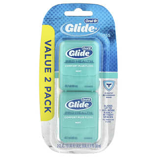 Oral-B, Glide, Pro-Health, Comfort Plus Floss, Menta, Paquete de 2, 40 m (43,7 yd) cada uno