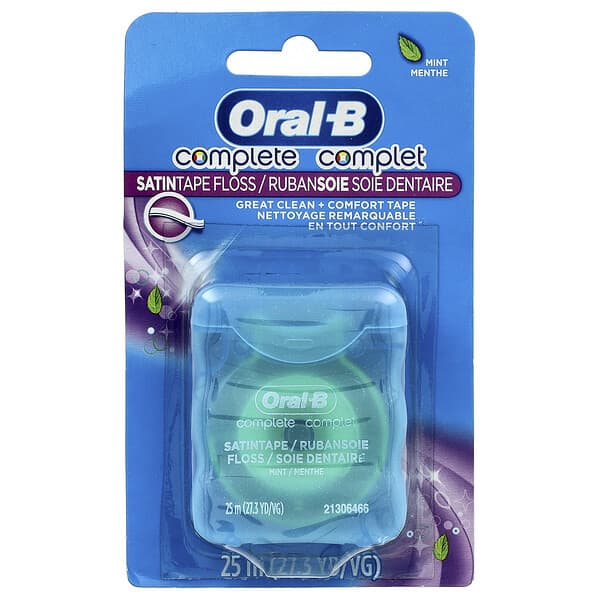 Oral-B, Complete，緞面牙線，薄荷，27 碼（25 米）