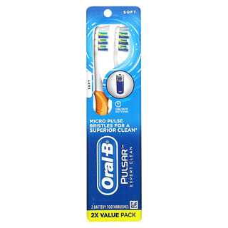Oral-B, Pulsar, Cepillo de dientes Expert Clean, suave, Paquete de 2