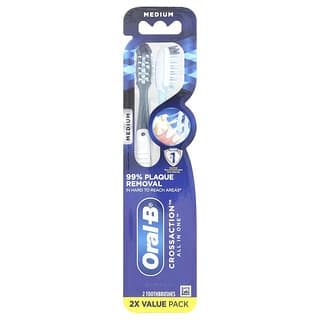 Oral-B, CrossAction, Brosse à dents tout-en-un, moyenne, paquet de 2