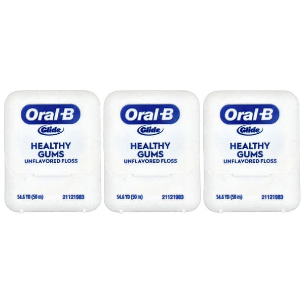 Oral-B, 滑動，Pro-Health，未加工牙線，3 包，每包 54.6 碼（50 米）