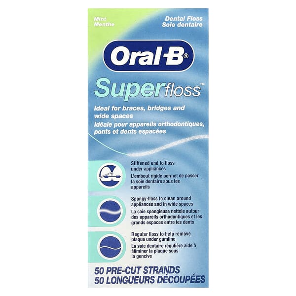 Oral-B, 超級牙線™，薄荷味，50 支預切線