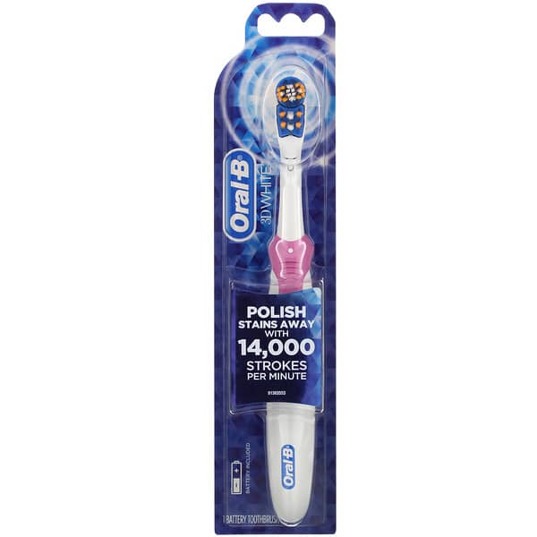 Oral-B‏, 3D White, מברשת שיניים מופעלת על-יד סוללה, יחידה אחת