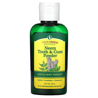 Organix South, TheraNeem Naturals, Neem Tooth & Gum Powder, Zahn- und Zahnfleischpulver mit Neem, Sanftes Minze-Therapeutikum, 40 g