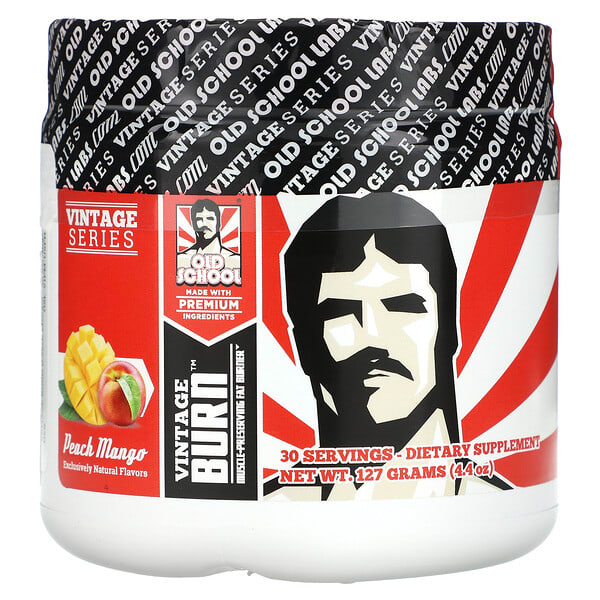 Old School Labs, Vintage Burn, Muscle Preserving Fat Burner, Peach