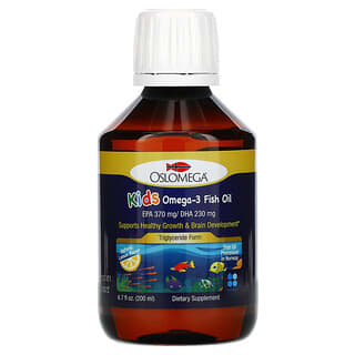 Oslomega, Ômega-3 de Óleo de Peixe Norueguês para Crianças, Sabor Natural de Limão, 200 ml (6,7 fl oz)