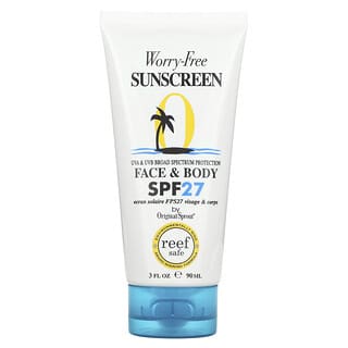 Original Sprout Inc, Worry-Free Sunscreen, Face & Body, SPF 27, 3 fl oz (90 ml)