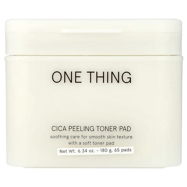 One Thing, 積雪草去角質爽膚棉片，6.34 盎司（180 克）