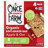 Once Upon A Farm, 有機軟烤零食棒，蘋果燕麥味，4 根，每根 1.2 盎司（34 克）