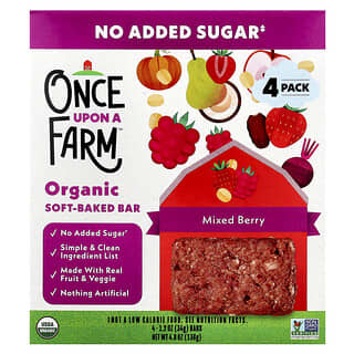 Once Upon A Farm, Organic Soft Baked Bar, Mixed Berry, 4 Bars, 1.2 oz (34 g) Each