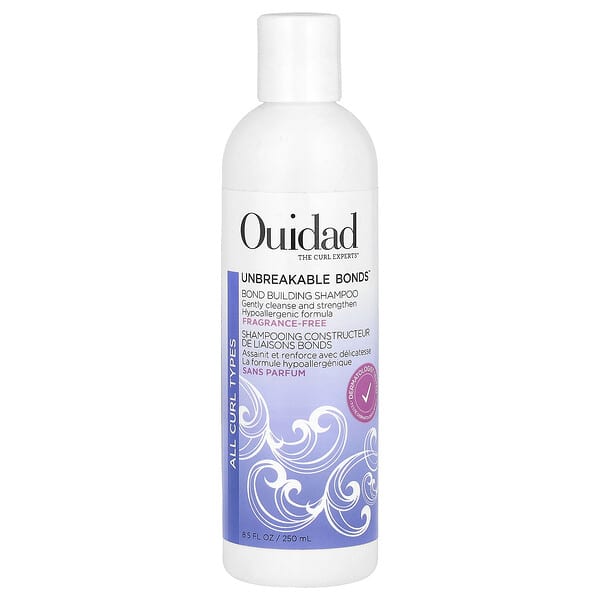 Ouidad, Un브레이커블 Bonds®, 유대감을 형성하는 샴푸, 모든 컬 타입용, 향료 무함유, 250ml(8.5fl oz)