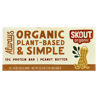 Skout Organic, Barra de Proteína, Manteiga de Amendoim, 12 Barras, 55 g (1,9 oz) Cada