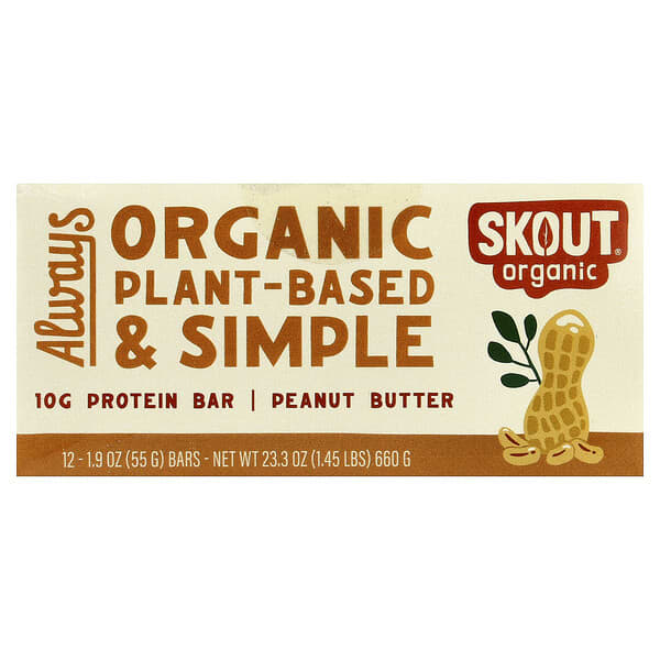 Skout Organic, 프로틴바, 땅콩 버터, 바 12개, 각 55g(1.9oz)