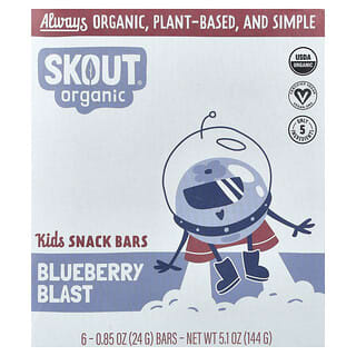 Skout Organic, Kids Snack Bars, Blueberry Blast, 6 Bars, 0.85 oz (24 g) Each