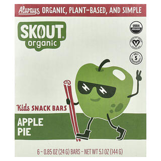 Skout Organic, Kids Snack Bars, Apple Pie, 6 Bars, 0.85 oz (24 g) Each