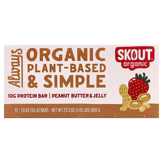 Skout Organic, Barra de Proteína, Geleia e Manteiga de Amendoim, 12 Barras, 55 g (1,9 oz) Cada