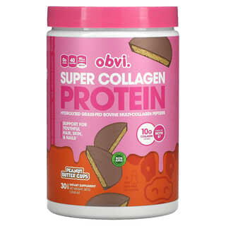 Obvi, Super Collagen Protein（スーパーコラーゲン プロテイン）、ピーナッツバターカップ、387g（13.65オンス）
