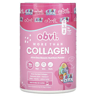 Obvi‏, More Than Collagen, אבקת All-In-One Beauty Nutrition‏, דגני בוקר פירותיים, 356 גרם (12.56 אונקיות)