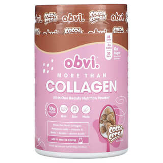 Obvi, More Than Collagen, Poudre de nutrition beauté tout-en-un, Céréales au cacao, 388 g