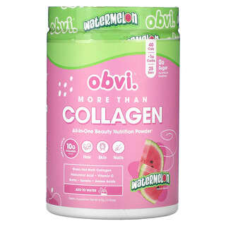 Obvi, More Than Collagen, Poudre de nutrition beauté tout-en-un, Pastèque, 310 g