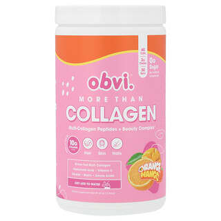 Obvi, 모어 탄 콜라겐, 멀티 콜라겐 펩타이드 + 뷰티 복합체, 오렌지 망고 맛, 381g(13.44oz)