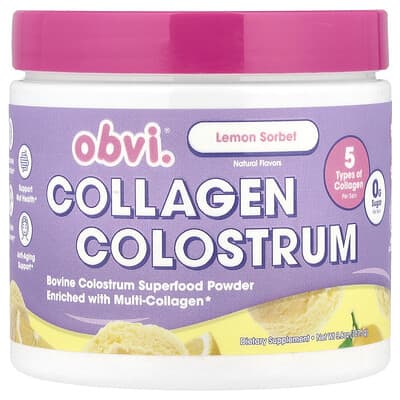 Obvi, Collagen Colostrum, Lemon Sorbet, 3.8 oz (107.5 g)