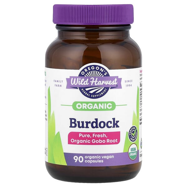 Oregon's Wild Harvest Organic Burdock, 90 Organic Vegan Capsules (450 mg per Capsule)