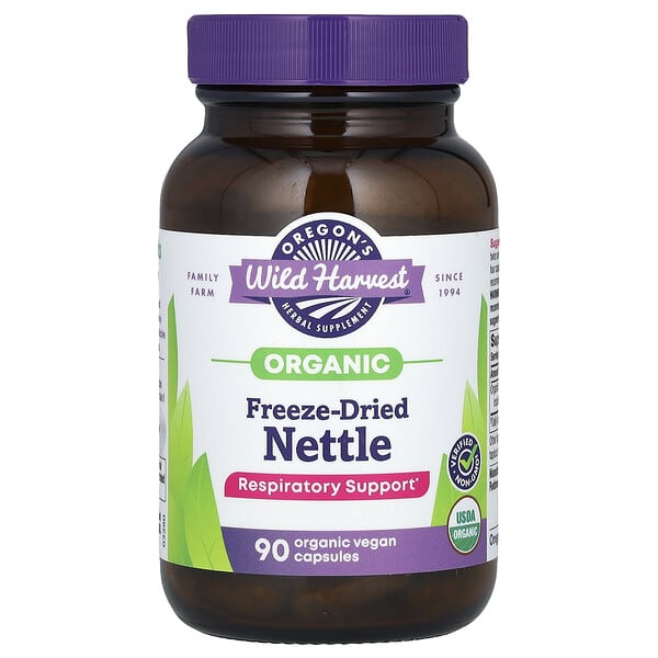 Oregon's Wild Harvest Organic Freeze-Dried Nettle, 90 Organic Vegan Capsule (300 mg per Capsule)
