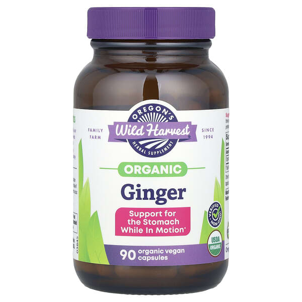 Oregon's Wild Harvest Organic Ginger, 90 Vegan Capsules (500 mg per Capsule)