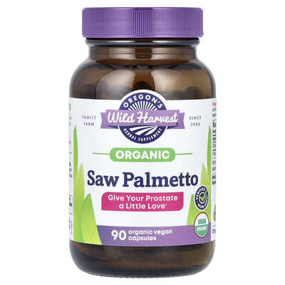 Oregon's Wild Harvest, Organic Saw Palmetto, 1170 mg, 90 Organic Vegan Capsules (585 mg per capsule)