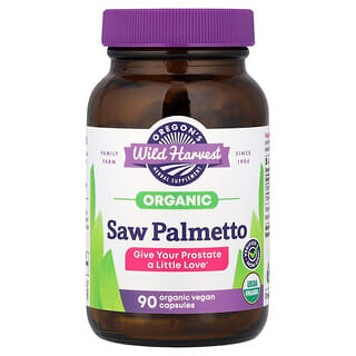 Oregon's Wild Harvest, Organic Saw Palmetto, 90 органических веганских капсул (585 мг на капсулу)