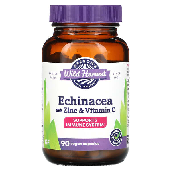 Oregons Wild Harvest, Echinacea with Zinc and Vitamin C, 90 Vegan Capsules