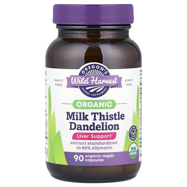 Organic Milk Thistle Dandelion, 90 Organic Vegan Capsules