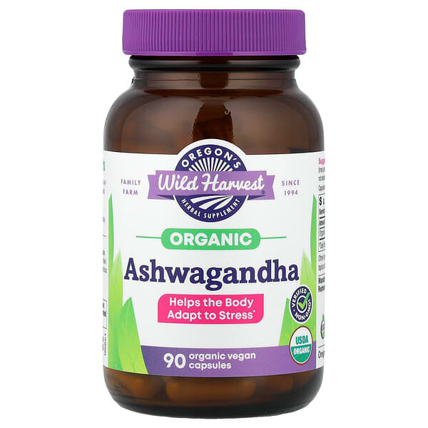 Oregon's Wild Harvest, Organic Ashwagandha, 90 Organic Vegan Capsules (400 mg per Capsule) — product photo 1