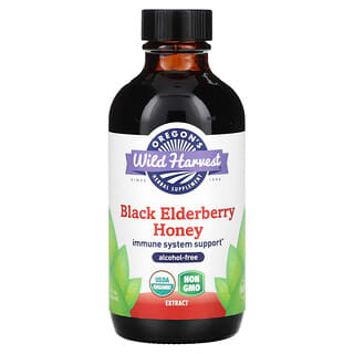 Oregon's Wild Harvest, Black Elderberry Honey Extract, Alcohol Free, 4 fl oz (118 ml)