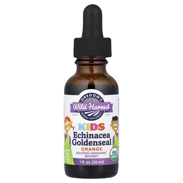 Oregon's Wild Harvest, Kids Echinacea Goldenseal, Orange, 1 fl oz (30 ml) — product photo 1