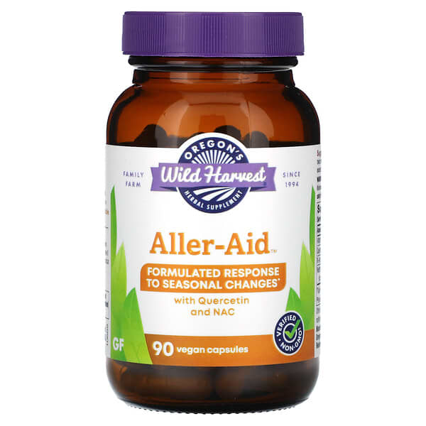Oregon's Wild Harvest Aller-Aid with Quercetin and NAC, 90 Vegan Capsules