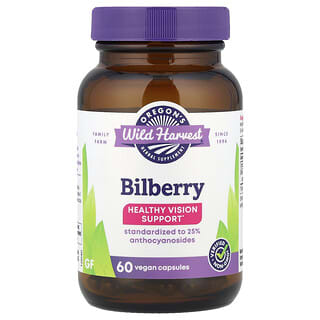 Oregon's Wild Harvest, Bilberry, Healthy Vision Support, 60 Vegan Capsules