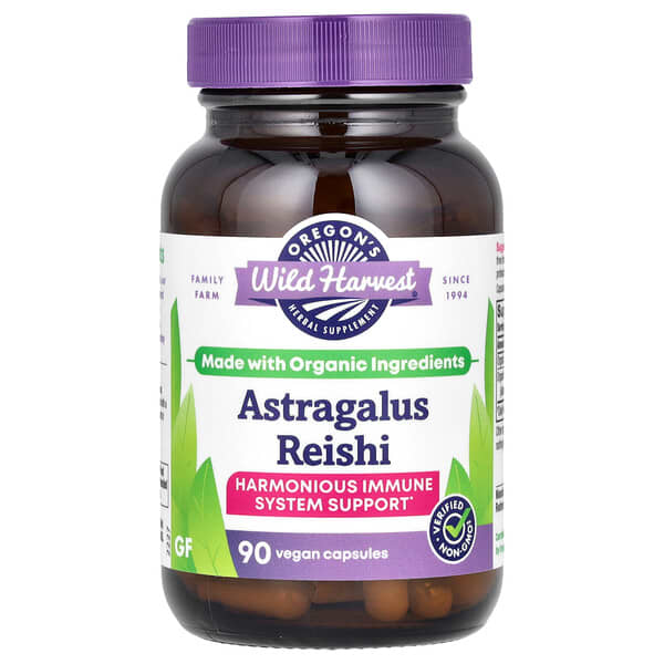 Oregon's Wild Harvest Astragalus Reishi, 90 Vegan Capsules