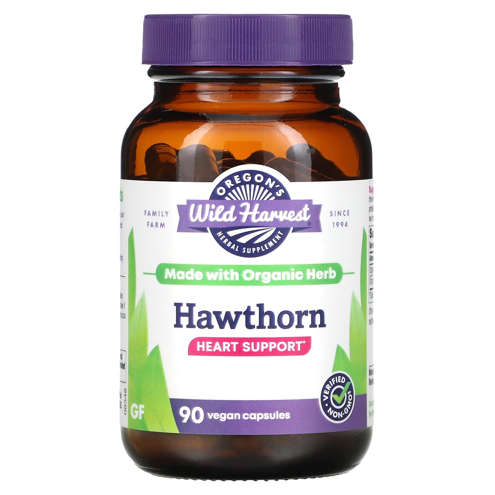 Oregons Wild Harvest Hawthorn 90 Vegan Capsules