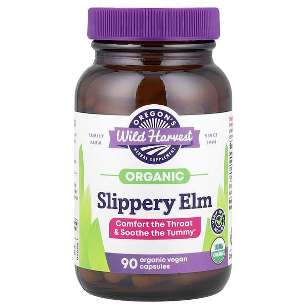 Oregon's Wild Harvest Organic Slippery Elm, 90 Organic Vegan Capsules (400 mg per Capsule)