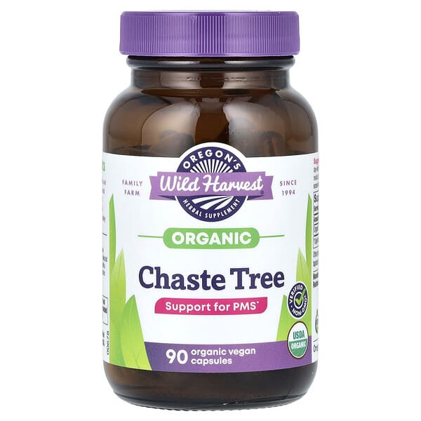 Oregon's Wild Harvest Organic Chaste Tree, 90 Vegan Capsules (440 mg per Capsule)