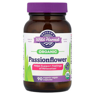 Oregon's Wild Harvest, Organic Passionflower, 90 Organic Vegan Capsules (400 mg per Capsule)