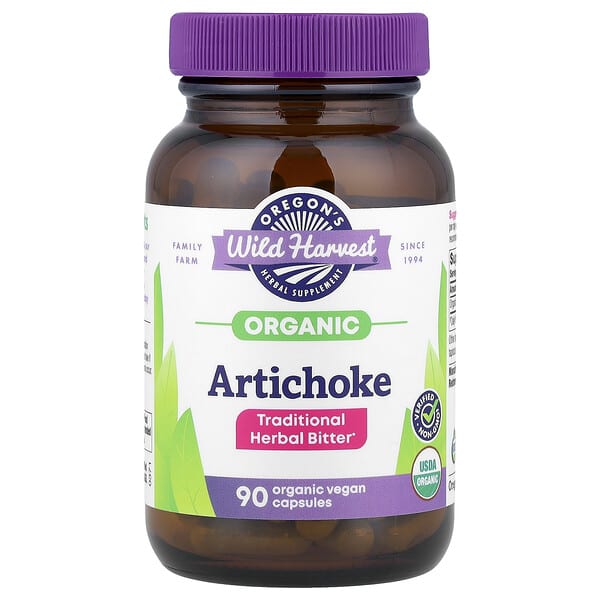 Oregon's Wild Harvest Organic Artichoke, 90 Organic Vegan Capsules (300 mg per Capsule)