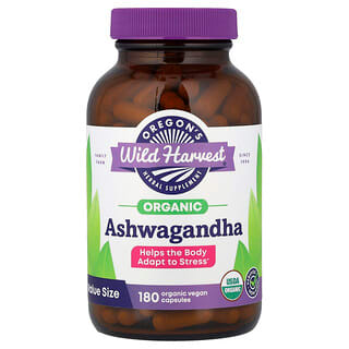 Oregon's Wild Harvest, Organic Ashwagandha, 180 Organic Vegan Capsules (400 mg per Capsule)