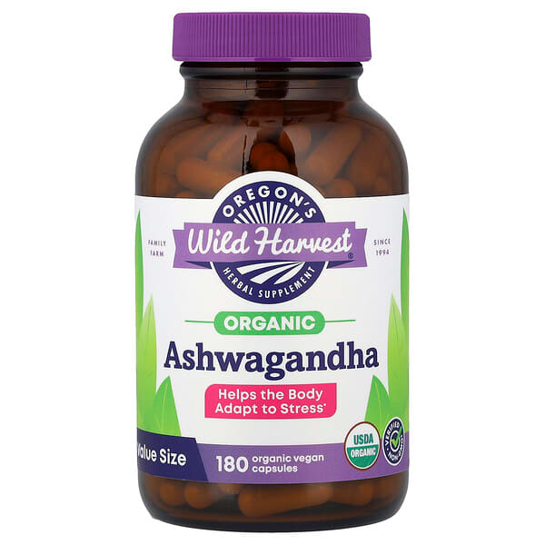 Oregon's Wild Harvest, Organic Ashwagandha, 180 Organic Vegan Capsules (400 mg per Capsule) — product photo 1