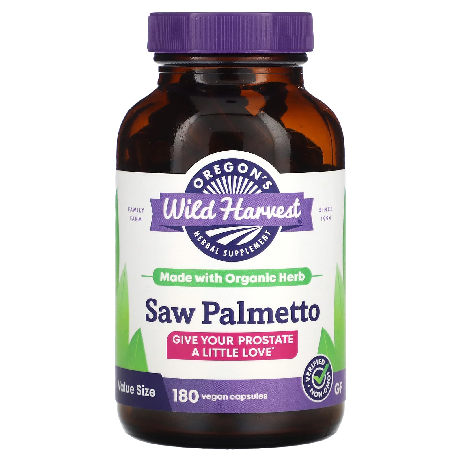 Oregon's Wild Harvest, Saw Palmetto, 180 Vegan Capsules
