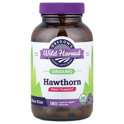 Oregon's Wild Harvest, Organic Hawthorn, 180 Vegan Capsules (200 mg per Capsule)