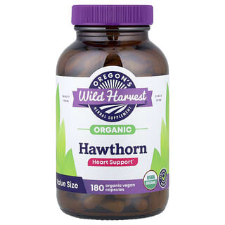 Oregon's Wild Harvest, органический боярышник, 180 органических веганских капсул (200 мг в 1 капсуле)