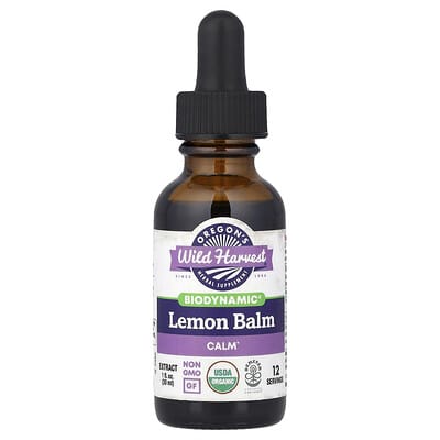 Oregon's Wild Harvest, Biodynamic®, Lemon Balm, Soothing, 1 fl oz (30 ml)